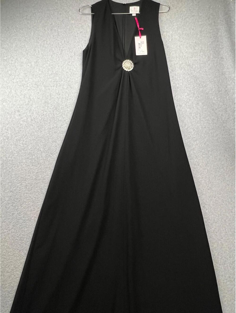 Julie Brown Chiffon Shift Maxi Dress Womens 6 Boho Flowy Vickie Sheer Classy